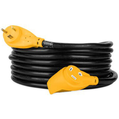 Camco Heavy-Duty RV Extension Cord with Power Grip Handles, 30A, 25′, 10 ga.