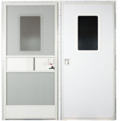 Replacement RV Entrance Doors, Polar White Square Corner Door, Right Hand – 24" x 72"