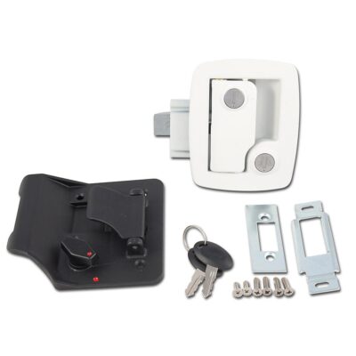 Bauer Travel Trailer Lock with Keys, White