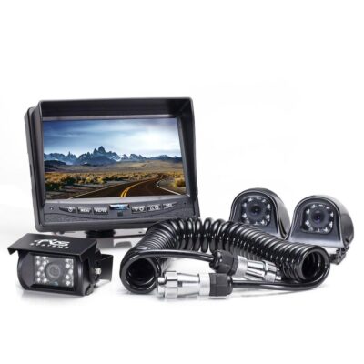 Rear View Camera System – Three Backup and Side Camera System with Quick Connect/Disconnect Kit