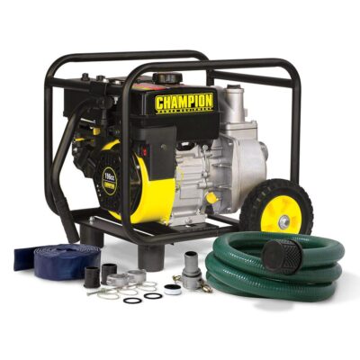 Champion 2" Semi-Trash Water Transfer Pump with Hose and Wheel Kit