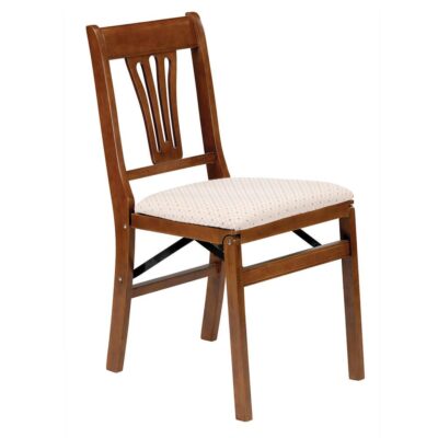 Urn Back Folding Chairs (2), Fruitwood