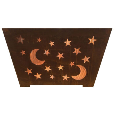 Esschert Design Star & Moon Fire Basket, Sheet Metal, Rust Finish