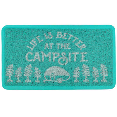 Camco “Life Is Better At The Campsite” Scrub Rug, Teal