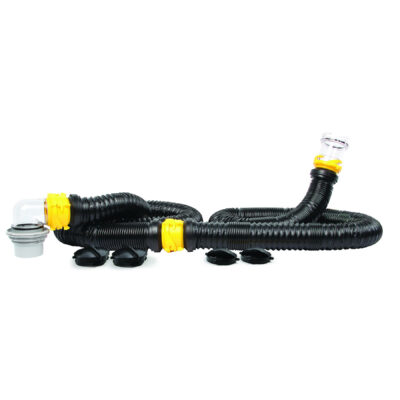 Camco Mega Tough Premium RV Sewer Hose Kit, 20′ Black