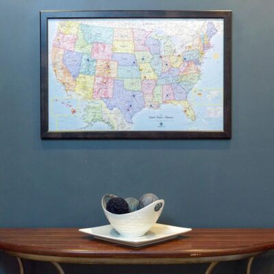 Magnetic Travel Map USA, Blue Ocean, 36×24