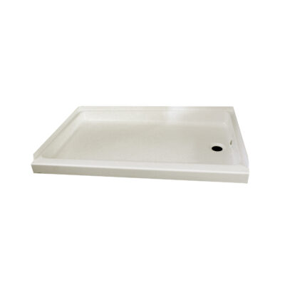 ABS Shower Pan, 24” x 40” x 4 3/8”, Parchment with Right Drain