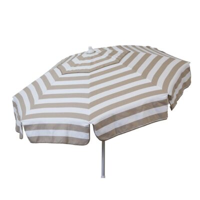 Italian 6 ft Patio Umbrella Acrylic Stripes Khaki and White