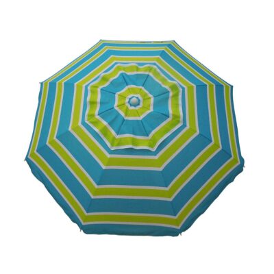 7 ft Beach Umbrella "Blue/Green" with Travel Bag