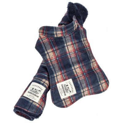 Touchdog ® 2-In-1 Tartan Plaided Dog Jacket With Matching Reversible Dog Mat