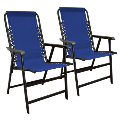 Caravan Canopy Infinity Suspension Folding Chair, Blue, 2-Pack