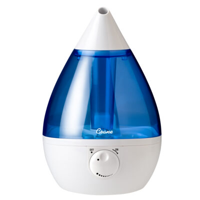 Crane Drop Ultrasonic Cool Mist Humidifier, Blue and White