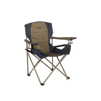 Folding Chair with Lumbar Support, Tan and Navy