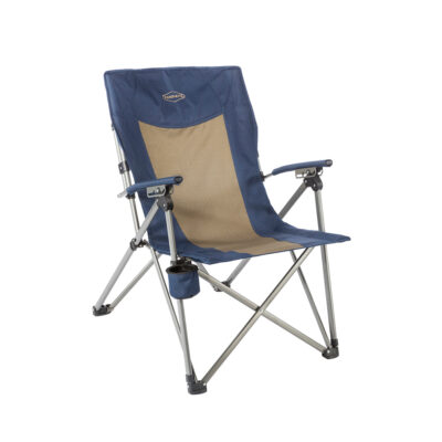 Kamp Rite 3 Position Hard Arm Reclining Chair, Tan and Navy