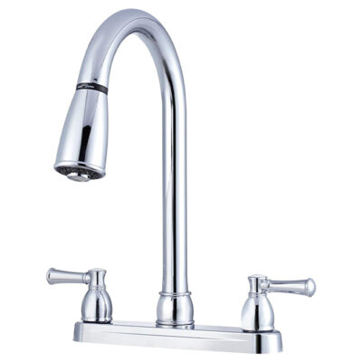 Dura Faucet Dual-Lever Pull-Down Kitchen Sink Faucet, Chrome