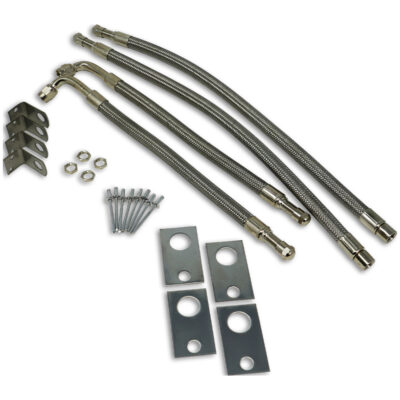 TireMinder 16″-19.5″ Braided Steel Valve Extender Kit for Dually Wheels, Rim-Mounted, 4-Pack