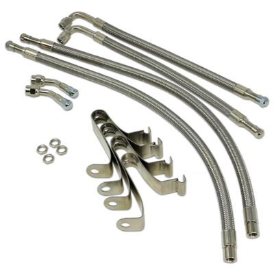 TireMinder 16″-19.5″ Braided Steel Valve Extender Kit for Dually Wheels, Hub-Mounted, 4-Pack