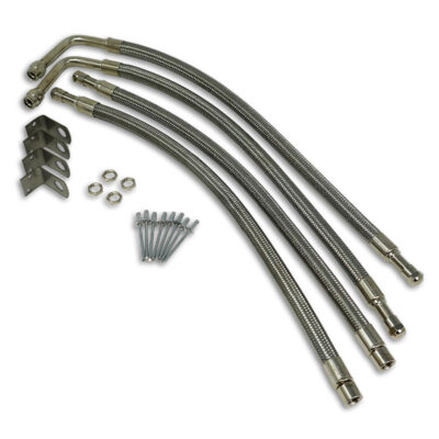 TireMinder Braided Steel Valve Extender Kit for 22″ Aluminum Dually Wheels, Hub-Mounted, 4-Pack