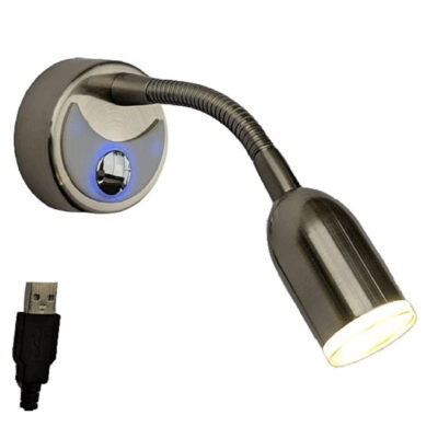 Flex USB Equipped 12 Volt LED Reading Light with Flexible Gooseneck