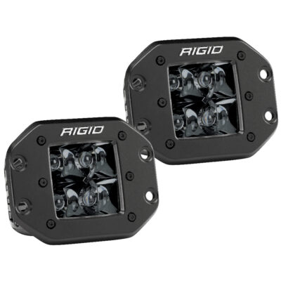 RIGID D-Series PRO Flush Mount – Spot LED – Midnight Edition – Pair – Black