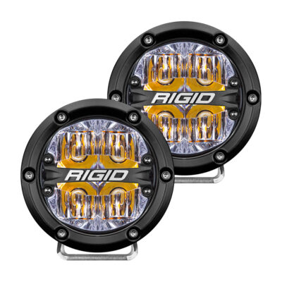 RIGID 360-Series 4″ LED Off-Road Fog Light Drive Beam with Amber Backlight – Black Housing