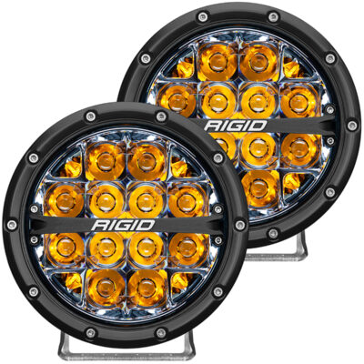 RIGID 360-Series 6″ LED Off-Road Fog Light Spot Beam with Amber Backlight – Black Housing