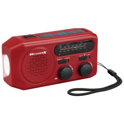 Weatherband AM/FM Radio with Flashlight/Solar/Handcrank