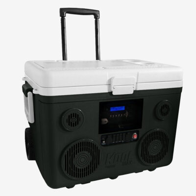 40-Quart Wheeled Cooler, Bluetooth PA System and Power Station – Grey