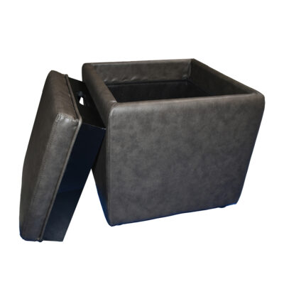 Thomasville Ottoman with Flip-Lid Table, Gunmetal