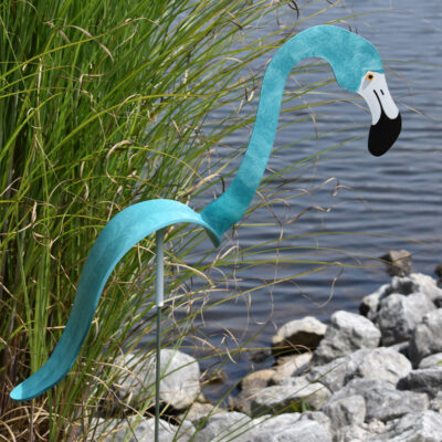 Aqua Flamingo Lawn Ornament