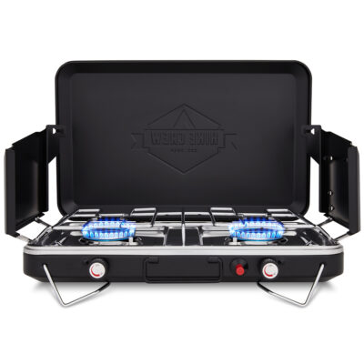 Hike Crew Deluxe Dual Burner Camping Stove, Black