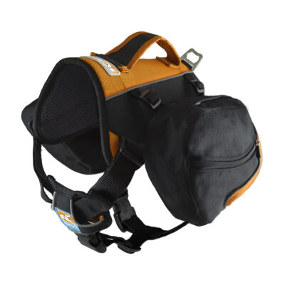 Kurgo Baxter Backpack for Dogs 30-85lbs, Black/Orange