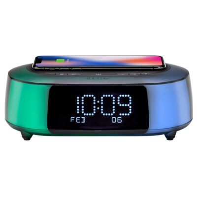 iHome Timeboost Glow Color-Changing Bluetooth Alarm Clock