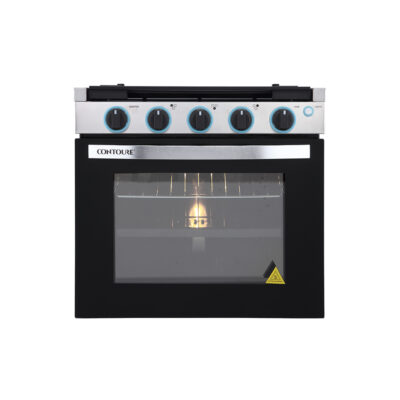 CONTOURE 21″ 3-Burner Drop-In Gas Range, Black with Stainless Steel Accents – Camping World Exclusive!