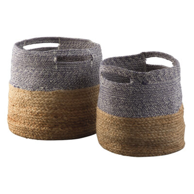 Parrish Natural/Blue Basket (Set of 2)