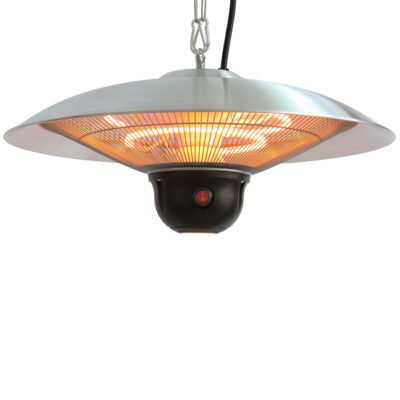 EnerG+ Infrared Electric Outdoor Hanging Heater with LED & Remote, Silver