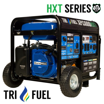 DuroMax XP13000HXT 13,000-Watt Tri-Fuel Portable HXT Generator with CO Alert