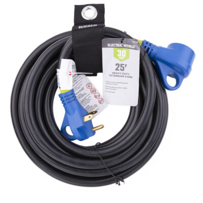 Electric World 30 Amp 25′ Heavy Duty Extension Cord