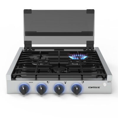 CONTOURE 3-Burner Recessed Gas Cooktop with Glass Cover, Stainless Steel – Camping World Exclusive!