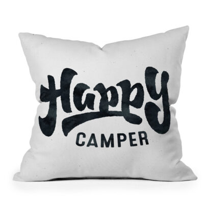 Deny Designs Happy Camper Outdoor Throw Pillow, 16″ x 16″