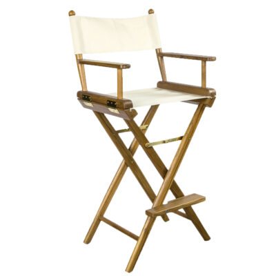 Whitecap Teak Captain’s Chair w/Natural Seat Covers