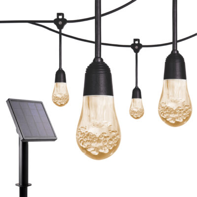 Enbrighten USB-Powered Solar Acrylic Cafe String Lights, 12′