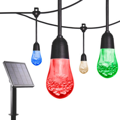 Enbrighten USB-Powered Solar Acrylic Cafe String Lights, 24′