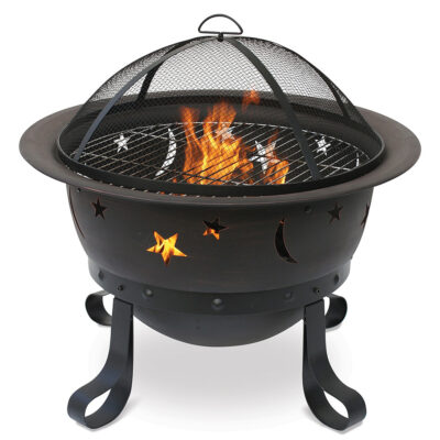 Endless Summer Oil-Rubbed Bronze Wood-Burning Outdoor Fire Pit with Stars and Moons