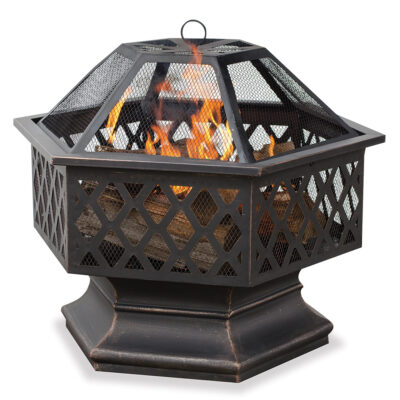 Endless Summer Oil-Rubbed Bronze Wood-Burning Outdoor Fire Pit with Lattice Design