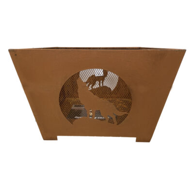 Esschert Design Wolf Wood-Burning Fire Basket, Rust