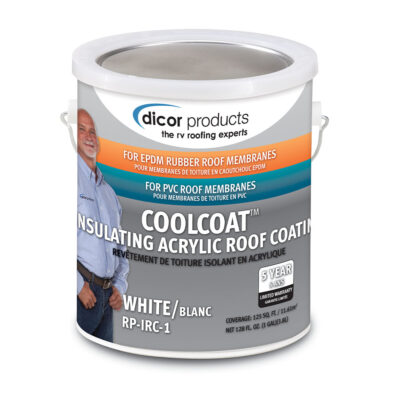 Dicor CoolCoat Part 2 Insulating EPDM Rubber Roof Coating with Ceramic Microcells, Gallon, White