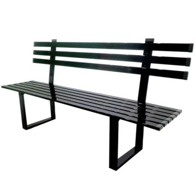 Black Powder Coated Aluminum Bench, 6′