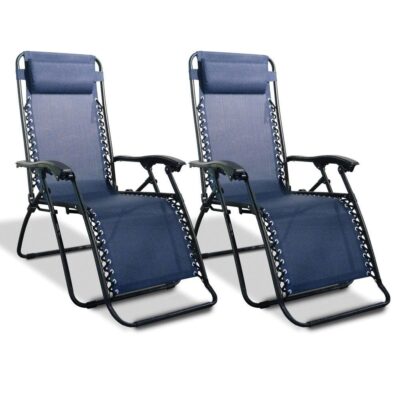 Caravan Canopy Zero Gravity Recliner, Blue – 2 Pack