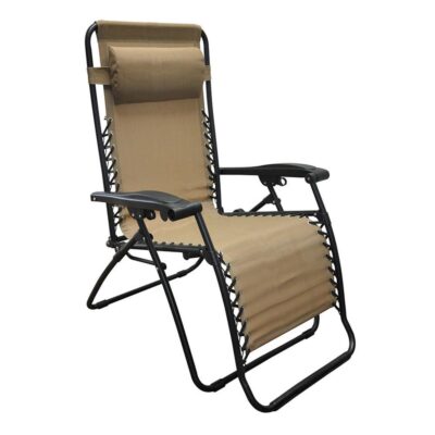 Caravan Canopy Oversized Zero Gravity Recliner, Beige